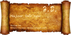 Hajzer Dénes névjegykártya