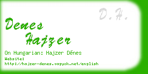 denes hajzer business card